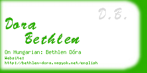 dora bethlen business card